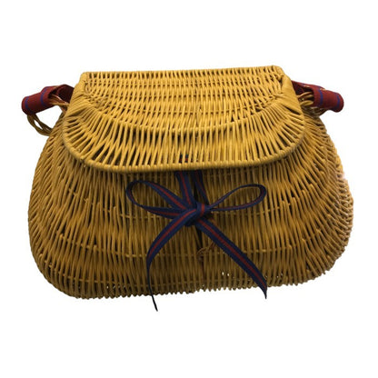 SOFIE DHOORE ソフィードール  ショルダーバッグ レディース 夏 カゴ ベージュ ラタンショルダー リボン バイカラー 中古 M1