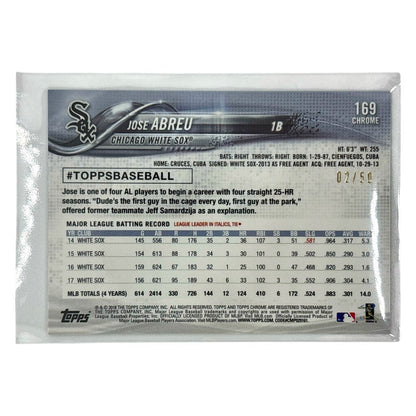 TOPPS MLBカード CHROME JOSE ABREU CHICAGO WHITE SOX 02/50 #169 中古 IT1