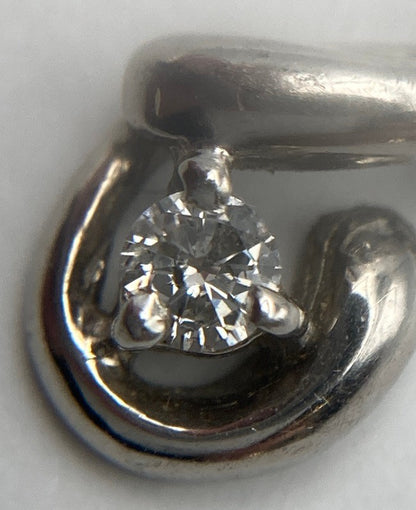 Pt900/Pt850 ダイヤ0.10ct プラチナネックレス 中古 D4