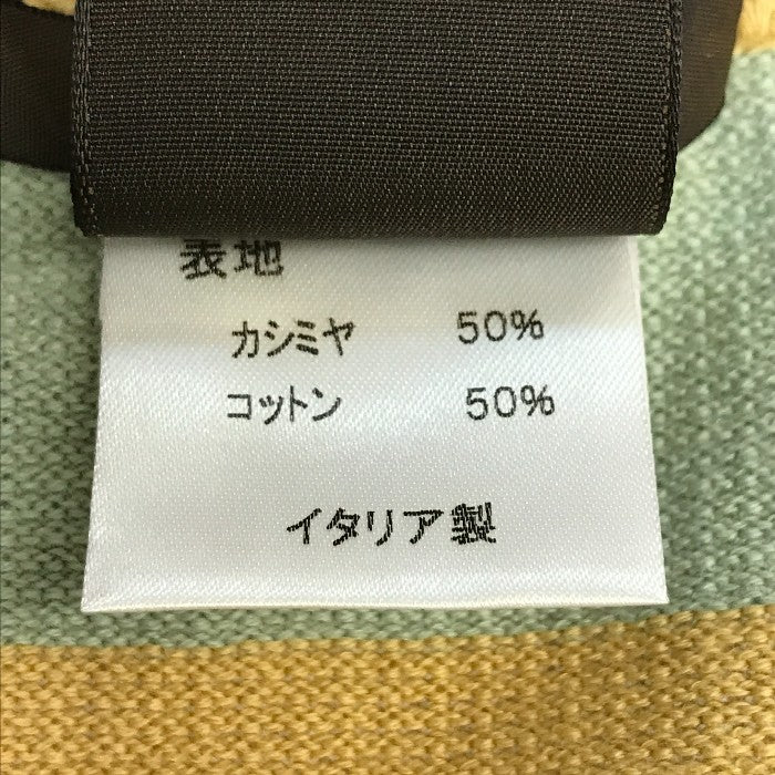 LOUIS VUITTON ルイヴィトン タンクトップ レディース カシミヤ/コットン 綿 ボーダー ニット グリーン/オレンジ Mサイズ 中古 T1