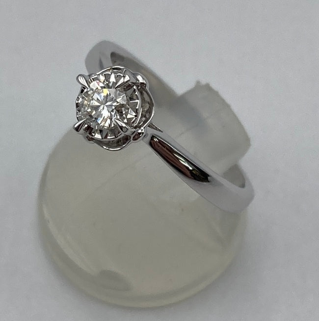 周大福 CHOW TAI FOOK K18WG  ダイヤ0.23ct リング 11号 中古 D4