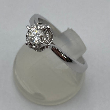 周大福 CHOW TAI FOOK K18WG  ダイヤ0.23ct リング 11号 中古 D4