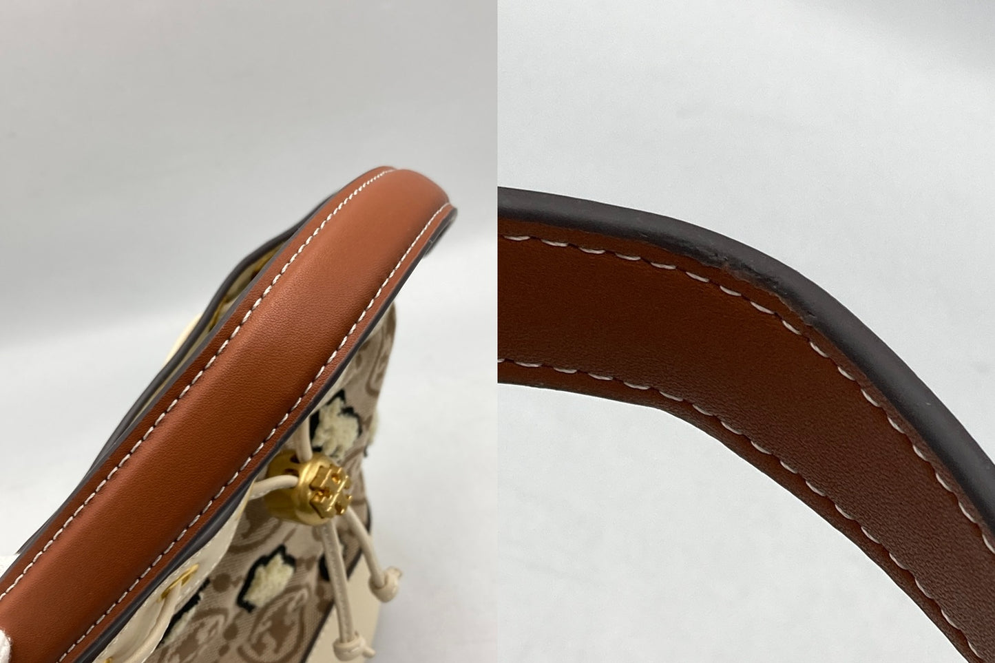 TORY BURCH トリーバーチ Tモノグラム ジャガード ベルバッグ/バケットバッグ 2023年限定 ラビット 中古 D4