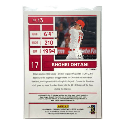 PANINI MLBカード CHRONICLES CONTENDERS OPTIC PRIZM SHOHEI OHTANI ANGELS 095/299 #13 中古 IT2
