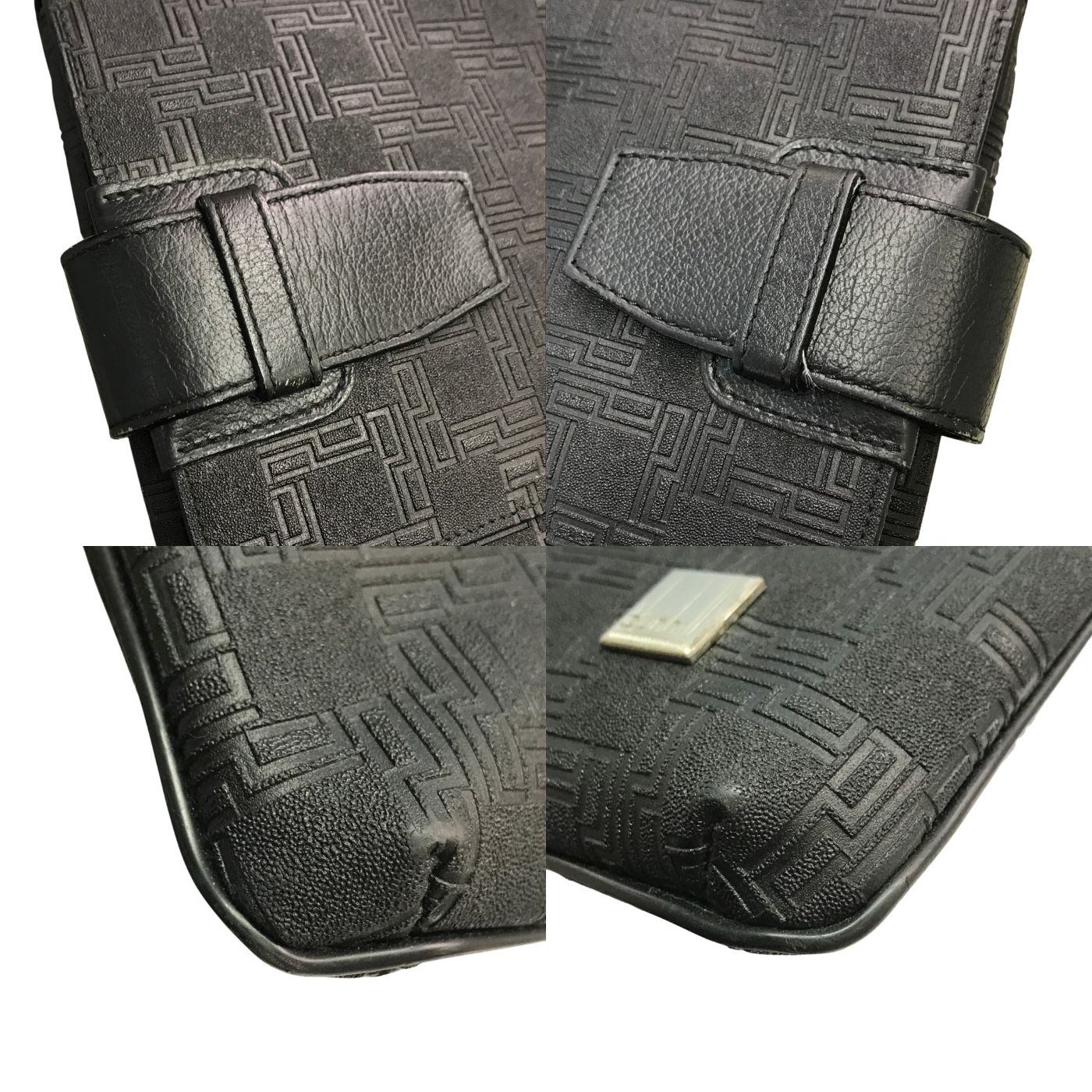 Dunhill ダンヒル ディーエイト ショルダーバッグ メンズ 斜め掛け エンボス PVC マグネット ブラック 中古 T1