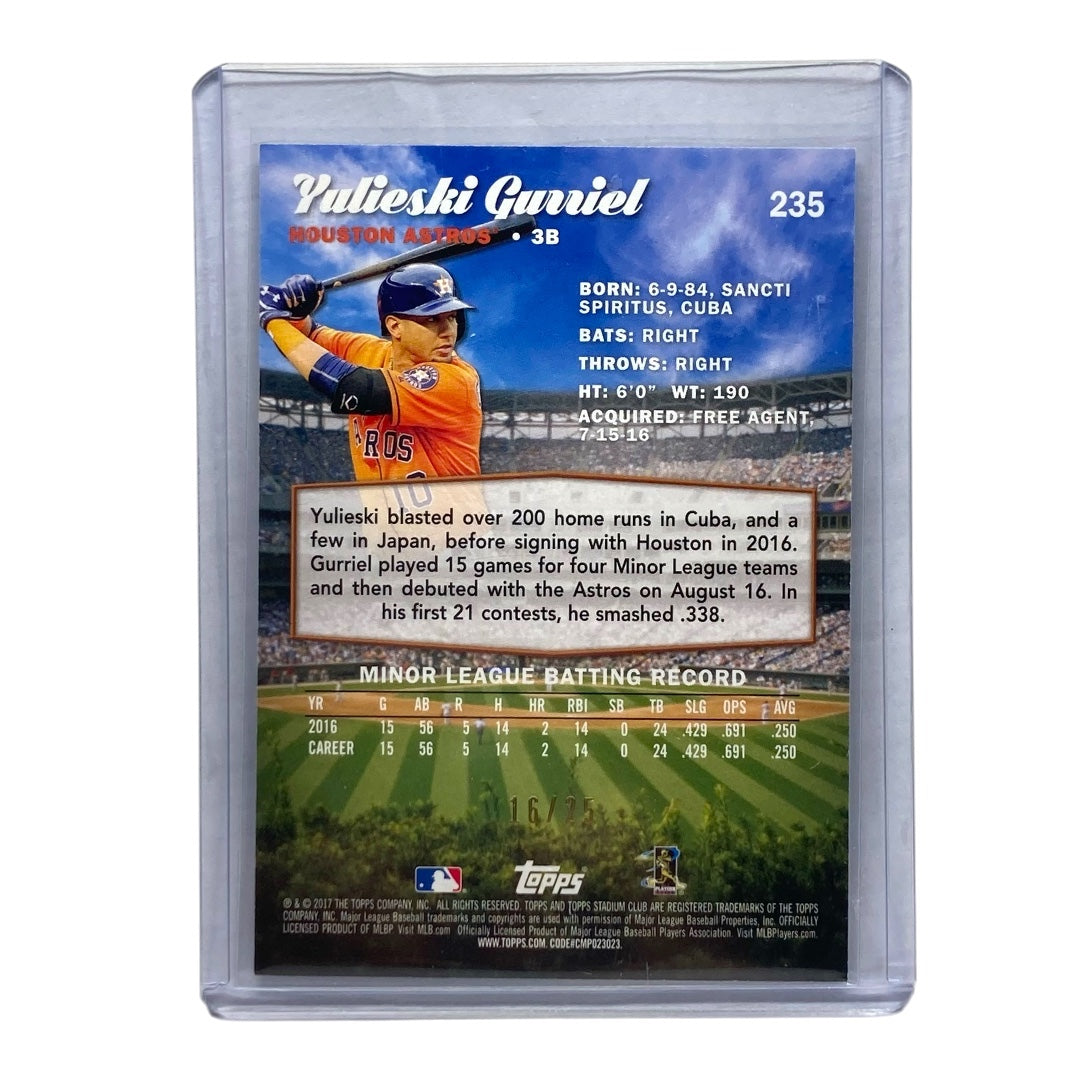 TOPPS MLBカード STADIUM CLUB YULIESKI GURRIEL ASTROS 16/25 #235 中古 IT2