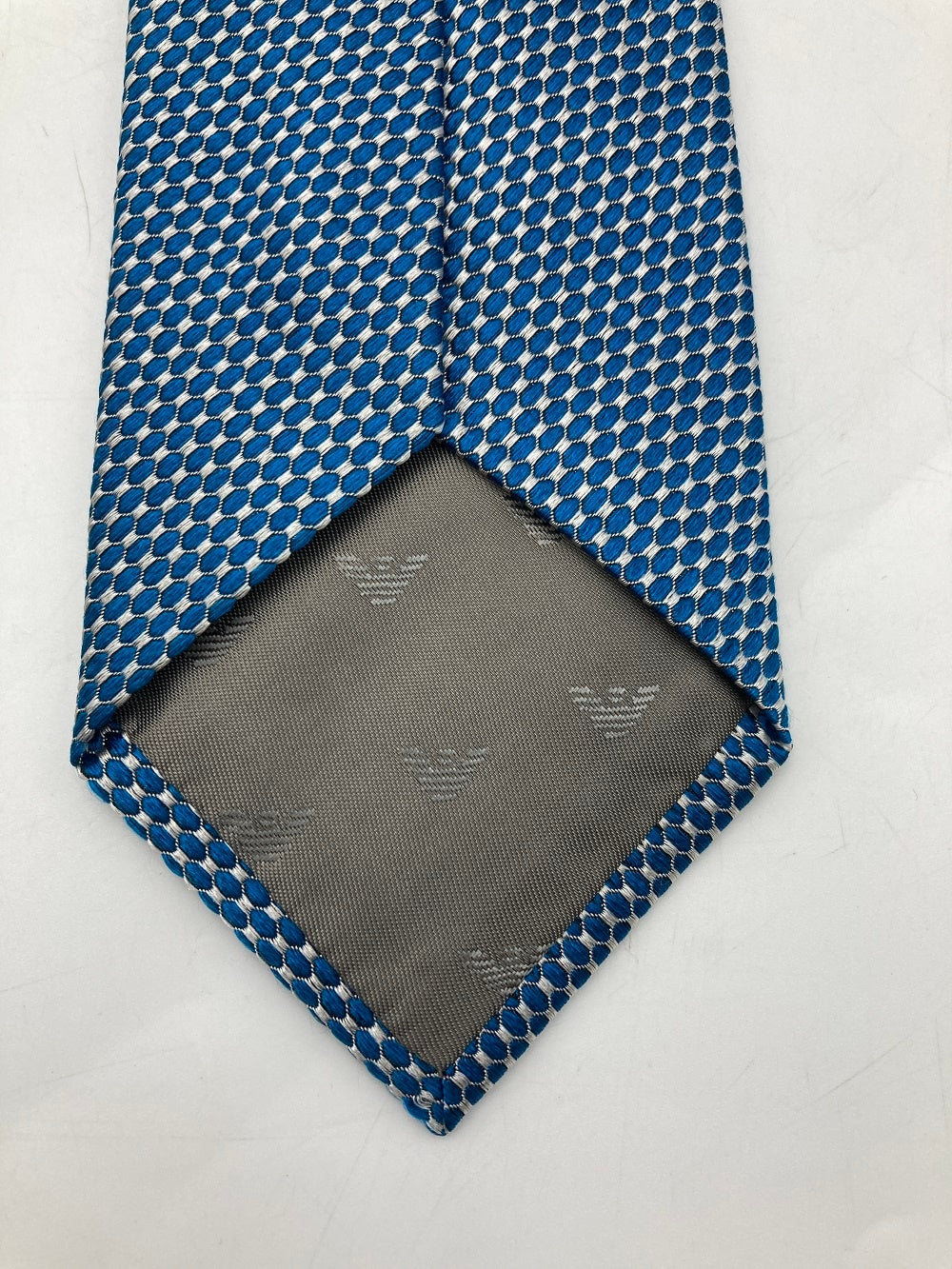 EMPORIO ARMANI エンポリオアルマーニ シルク100％ ネクタイ ドット 水玉 ブルー 中古 D4