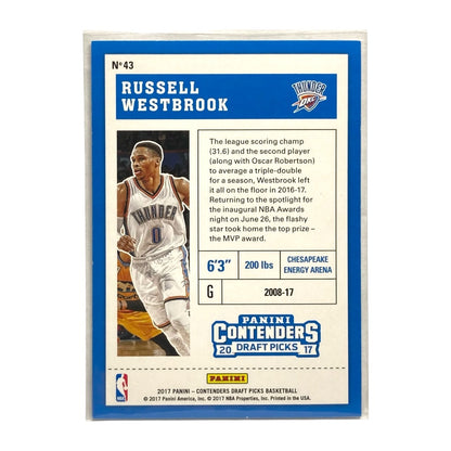 PANINI NBAカード CONTENDERS DRAFT PICKS RUSSELL WESTBROOK THUNDER 37/99 #43 中古 IT2