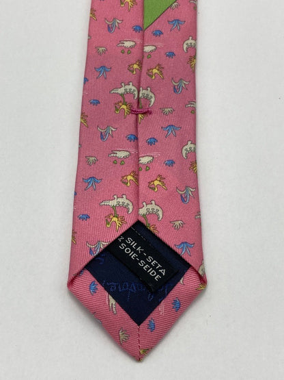 Salvatore Ferragamo サルヴァトーレフェラガモ アニマル ワニ柄 ネクタイ シルク100％ 中古 D4