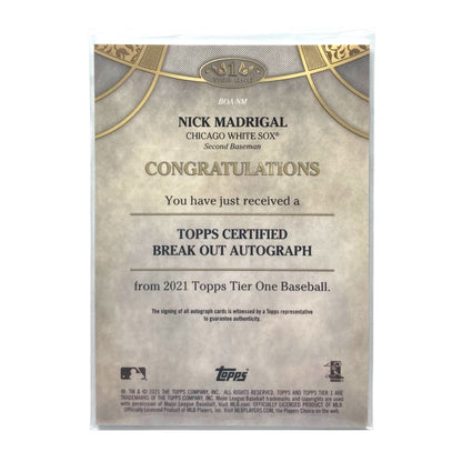 TOPPS MLBカード TIER 1 NICK MADRIGAL CHICAGO WHITE SOX /200 #BOA-NM 中古 IT2
