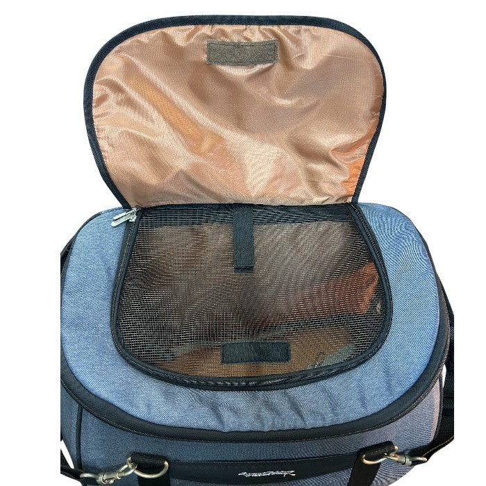 ファンタジーワールド コンパクトな多機能 ペットカート スイートハート リュックタイプ デニム 折りたたみ 小型犬 12kgまで リュック 手提げ 中型犬 中古 W４