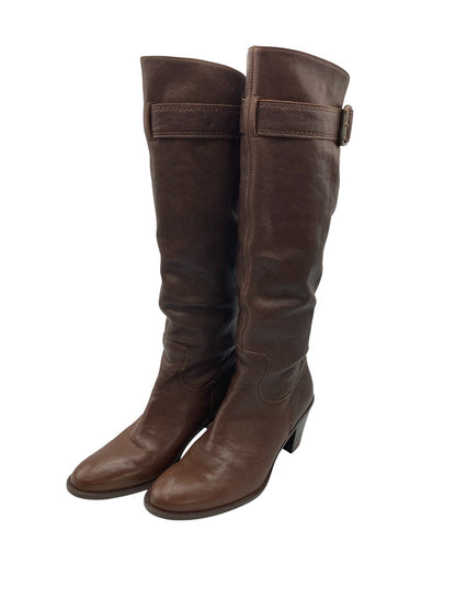 卑弥呼 レザー ロングブーツ ブラウン サイズ25cm 中古 D4