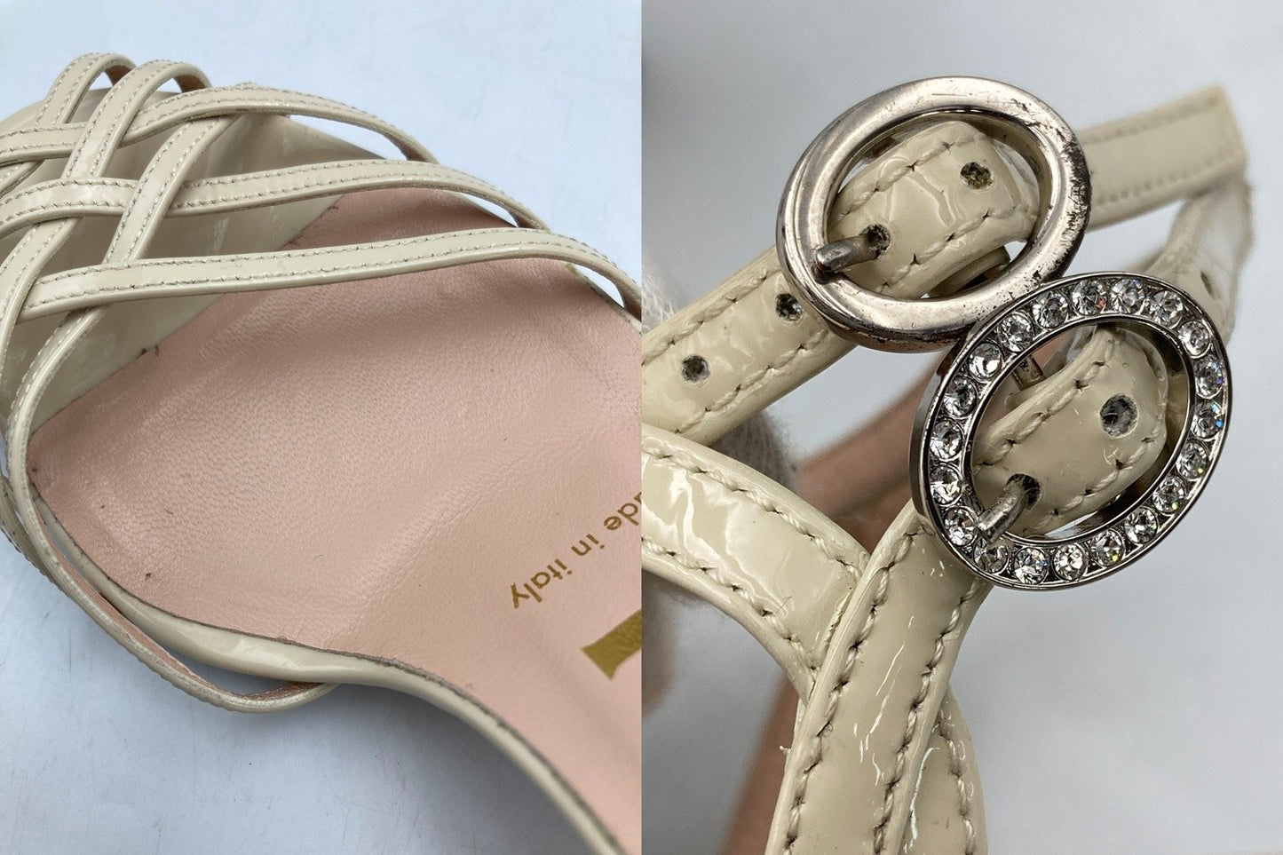 GUCCI グッチ パテントレザー アンクルストラップ サンダル サイズ35 1/2 レディース 中古 D4