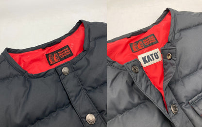 Marmot × KATO’ × NANGA トリプルコラボ 半袖ダウンジャケット サイズS メンズ 中古 D4