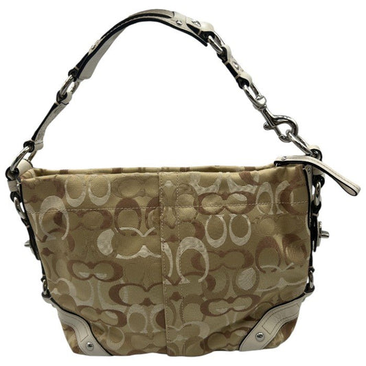 COACH コーチ オプティックシグネチャー トートバッグ F13980 ベージュ ホワイト ワンショルダーバッグ ブランド レディース 総柄 鞄 中古 W４