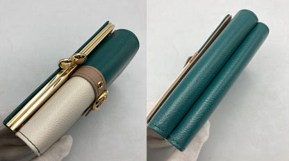 Samantha Thavasa Petit Choice サマンサタバサ プチチョイス バイカラー フロントベルト 口金折財布 中古 D4