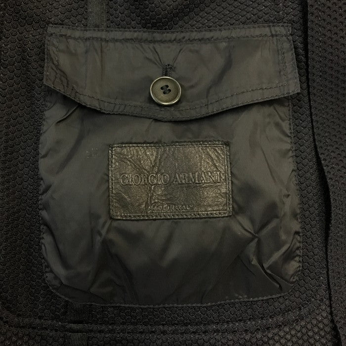 GIORGIO ARMANI ジョルジオアルマーニ テーラードジャケット メンズ 春夏 メッシュ 2つボタン ブラック 46サイズ 中古 T1