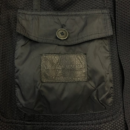GIORGIO ARMANI ジョルジオアルマーニ テーラードジャケット メンズ 春夏 メッシュ 2つボタン ブラック 46サイズ 中古 T1
