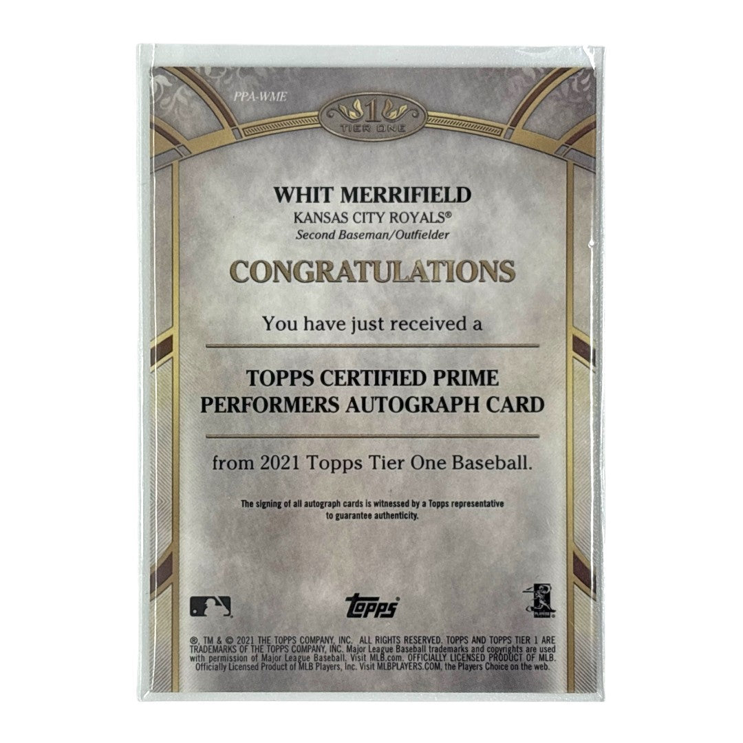 TOPPS MLBカード TIER ONE WHIT MERRIFIELD KANSAS CITY ROYALS /300 #PPA-WME 中古 IT1