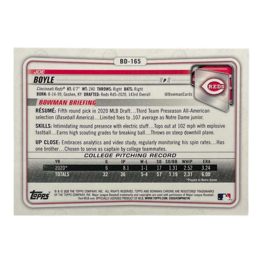 TOPPS MLBカード BOWMAN CHROME 1ST JOE BOYLE CINCINNATI REDS /250 #BD-165 中古 IT2