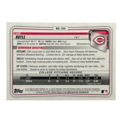 TOPPS MLBカード BOWMAN CHROME 1ST JOE BOYLE CINCINNATI REDS /250 #BD-165 中古 IT2