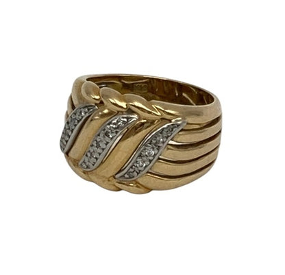K18/Pt900 コンビ ダイヤ0.12ct リング 13号 中古 D4