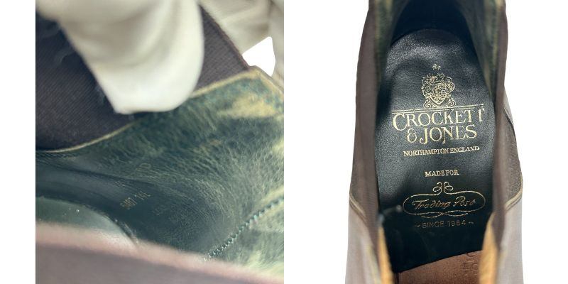 CROCKETT＆JONES クロケット＆ジョーンズ CRANFORD サイドゴアブーツ 6 1/2 E (約25cm) 靴 シューズ メンズ 革靴 レザー 中古 W４