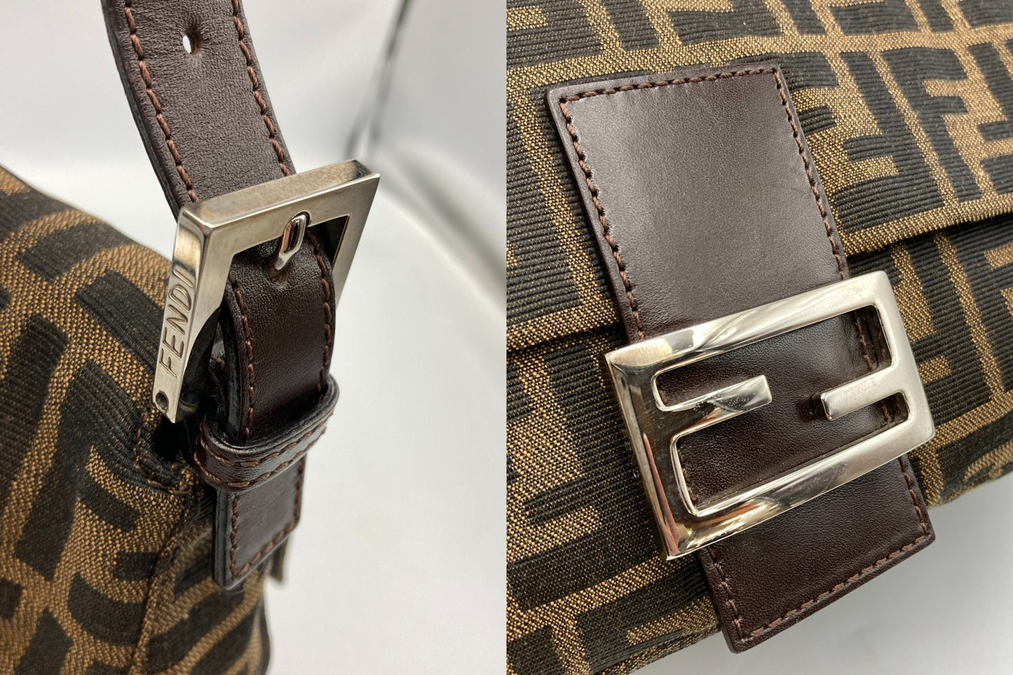 FENDI フェンディ ズッカ柄 マンマバケット ワンショルダーバッグ 中古 D4