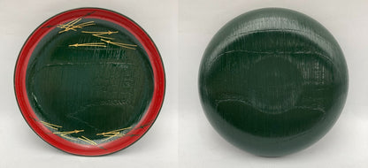 塗師 龍斎 木製 松葉 銘々皿 5客 中古 D4