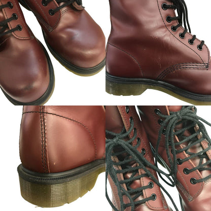 Dr.Martens ドクターマーチン 10ホール ブーツ レディース スチールトゥ ロング レースアップ バーガンディ UK6(25cm) 1919 中古 T1