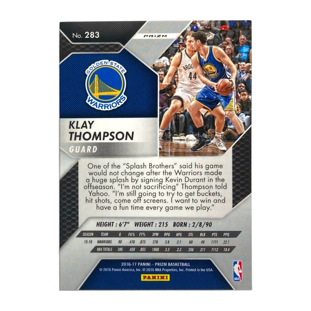 PANINI NBAカード PRIZM KLAY THOMPSON GOLDEN STATE WARRIORS #283 中古 IT2