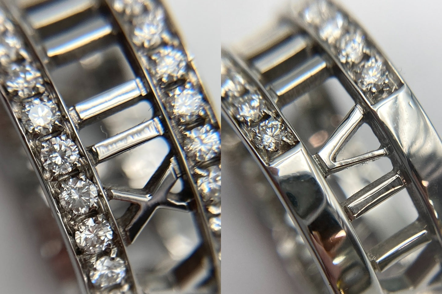 TIFFANY＆Co. ティファニー K18WG ハーフダイヤ アトラス オープンリング 13号 中古 D4