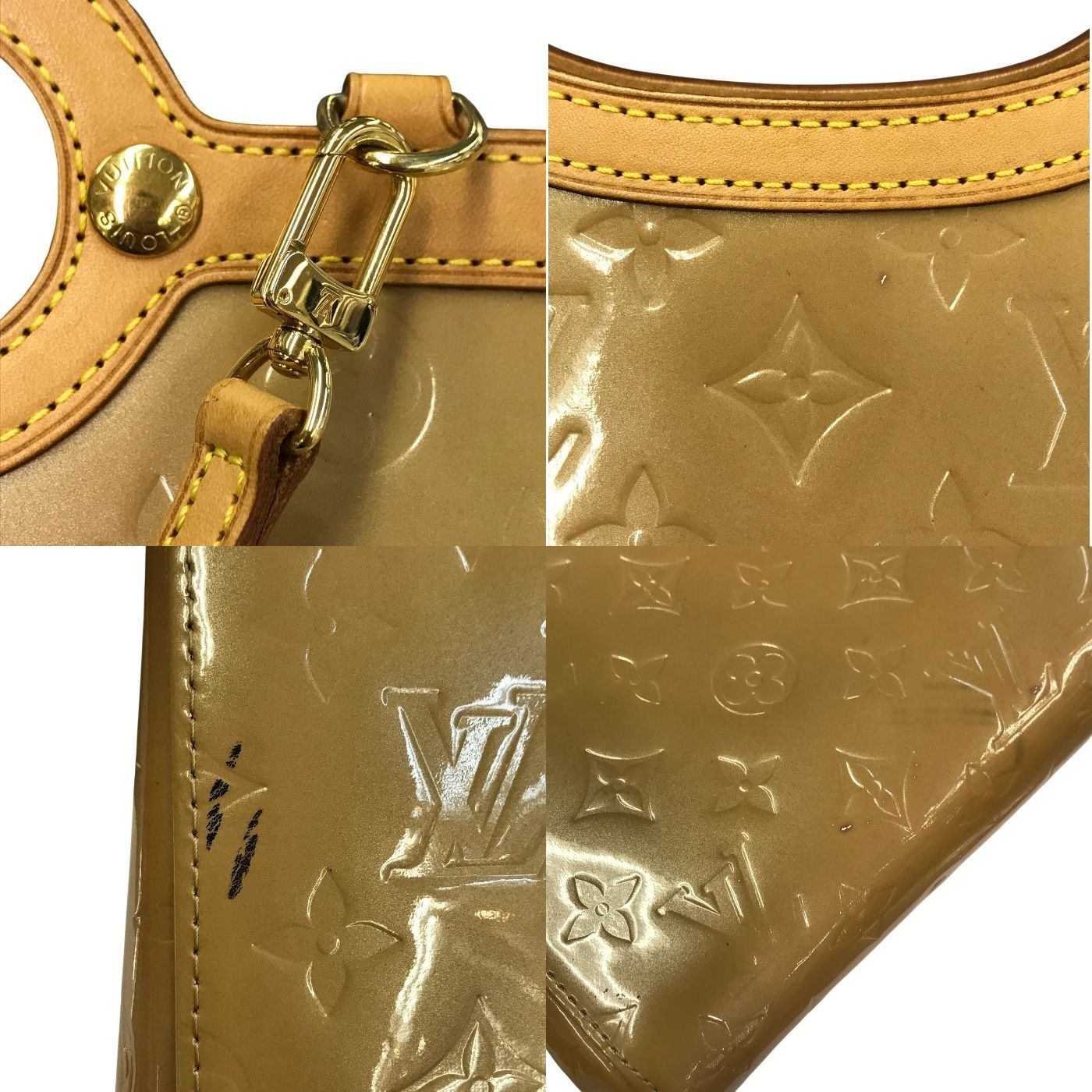 LOUIS VUITTON ルイヴィトン ヴェルニ ロクスバリードライブ ハンドバッグ レディース 2way セミショルダー ベージュ M91372 中古 T1