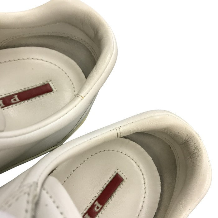 PRADA SPORT プラダ スポーツ スニーカー メンズ ローカット レザー レースアップ ホワイト 8サイズ 4E2515 中古 T1