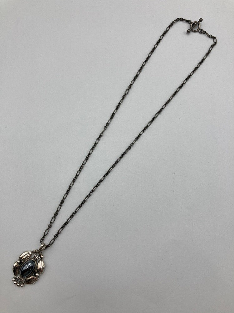 GEORG JENSEN ジョージジェンセン 2000年 ヘリテージ イヤーネックレス SV925 ヘマタイト 中古 D4