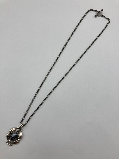 GEORG JENSEN ジョージジェンセン 2000年 ヘリテージ イヤーネックレス SV925 ヘマタイト 中古 D4