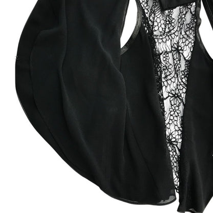 NERO センソユニコ ベスト レディース 羊革 ジレ レース シフォン ブラック 01146002 中古 T1