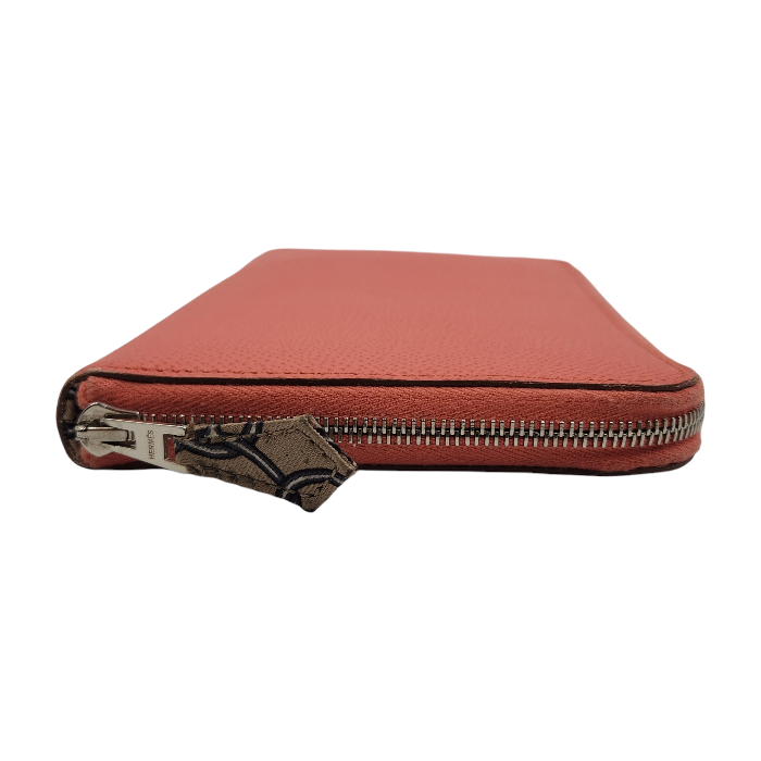 HERMES エルメス アザップロングシルクイン エプソン 長財布 レディース ラウンドジップ フラミンゴ ファスナー 中古 T1