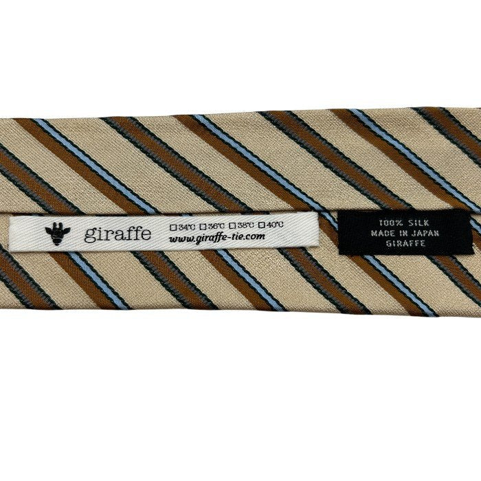 giraffe ジラフ リバーシブル ネクタイ メンズ ストライプ 水玉  千鳥格子 ビジネス シルク 中古 W４