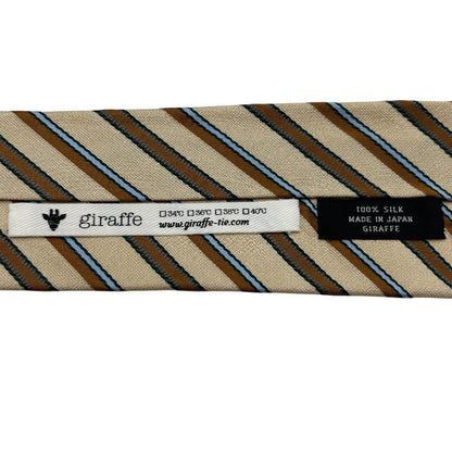 giraffe ジラフ リバーシブル ネクタイ メンズ ストライプ 水玉  千鳥格子 ビジネス シルク 中古 W４