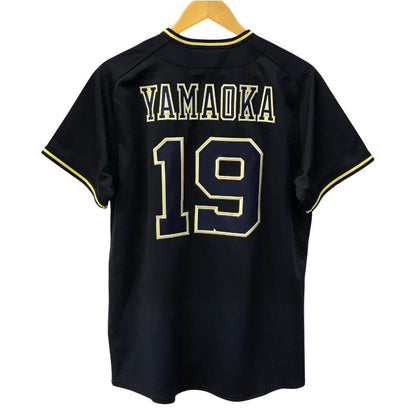 オリックス バファローズ ユニフォーム 山岡泰輔 19番 メンズ ビジター ORIX 野球 公式 ネイビー Mサイズ 中古 T1