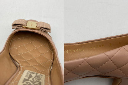 Salvatore Ferragamo フェラガモ ヴァラリボン キルティング パンプス サイズ6D 中古 D4
