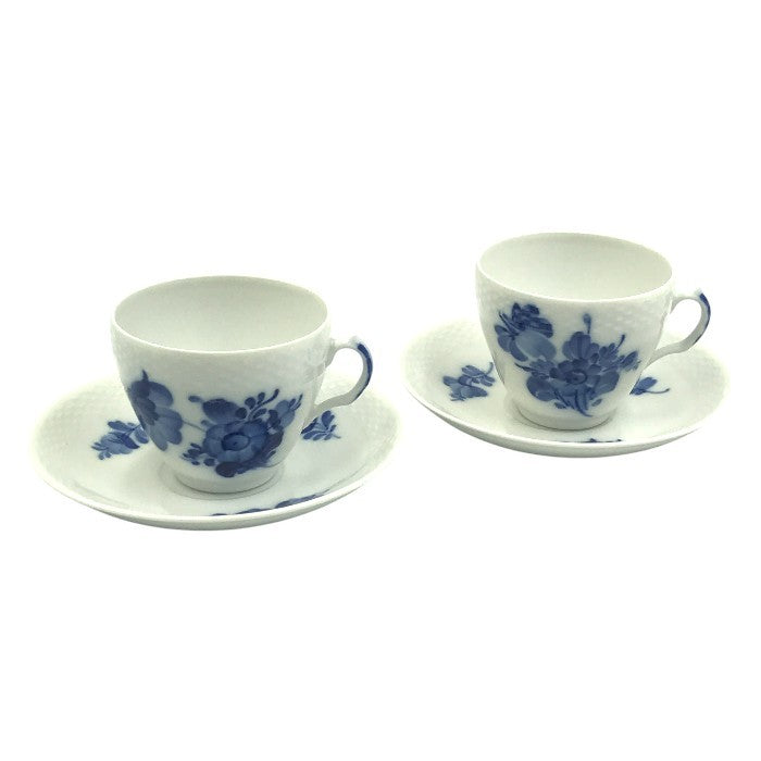 ROYAL COPENHAGEN ロイヤルコペンハーゲン ブルーフラワー カップ＆ソーサー ペア 2客 花柄 コーヒーカップ ホワイト/ブルー 中古 T1