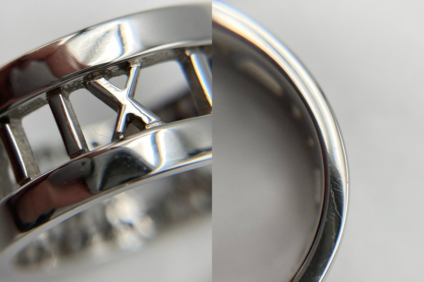 TIFFANY＆Co. ティファニー K18WG ハーフダイヤ アトラス オープンリング 13号 中古 D4
