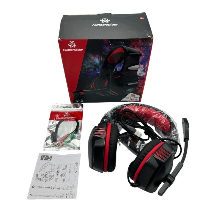 未使用品 hunterspider ゲーミング ヘッドフォン V-3 ハンタースパイダー ゲーム マイク ヘッドセット 中古 W４