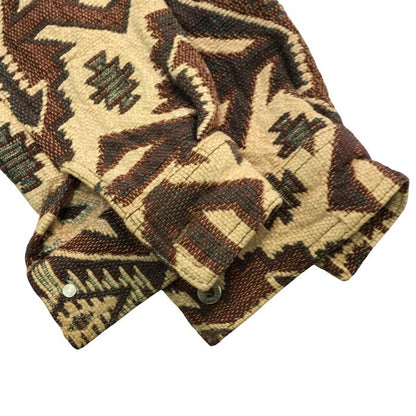 KOMODO コモド ジャケット メンズ コットン ネイティブ カバーオール 厚手シャツ ハンドメイド ベージュ/ブラウン Mサイズ 中古 T1