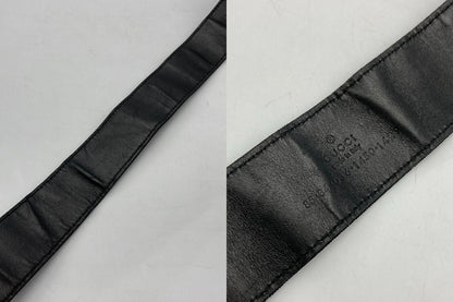 GUCCI グッチ ナイロン レザー ベルト 中古 D4