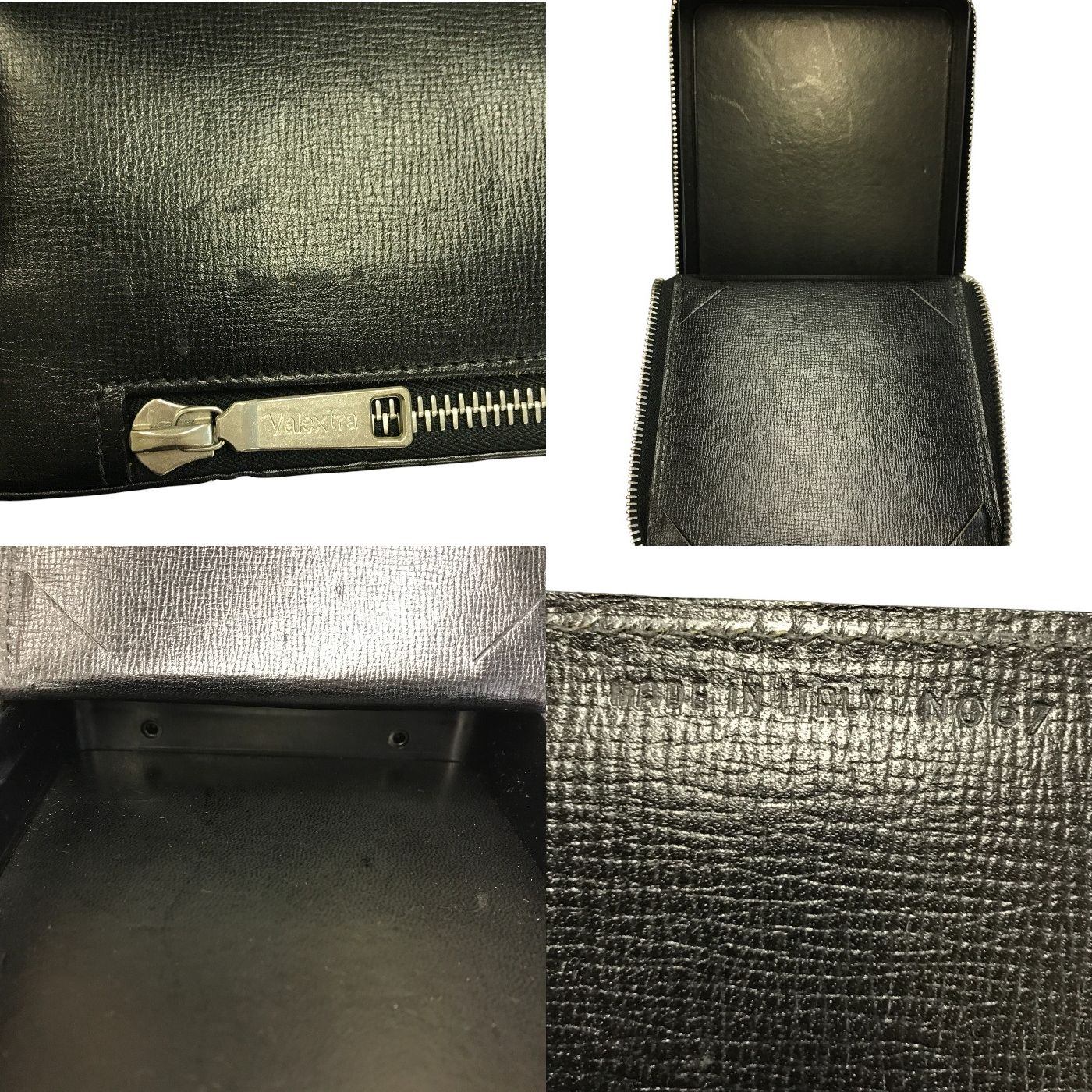 Valextra ヴァレクストラ トリックトラック バニティバッグ レディース レザー ハンドバッグ ポーチ ブラック 中古 T1