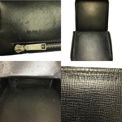 Valextra ヴァレクストラ トリックトラック バニティバッグ レディース レザー ハンドバッグ ポーチ ブラック 中古 T1