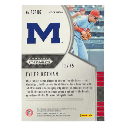 PANINI MLBカード PRIZM DRAFT PICKS TYLER KEENAN UNIVERSITY OF MISSISSIPPI /75 #PDP107 中古 IT2
